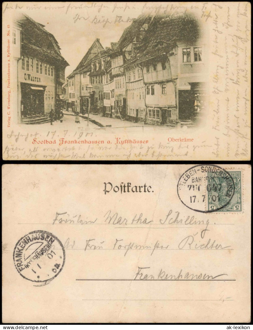 Ansichtskarte Bad Frankenhausen Oberkräme - Geschäfte 1901 - Bad Frankenhausen