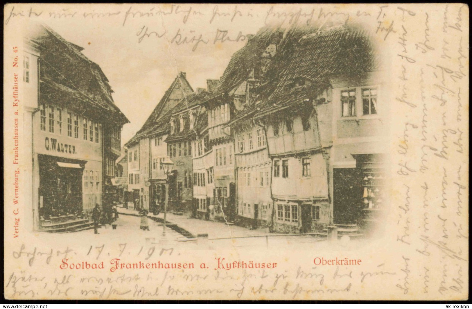 Ansichtskarte Bad Frankenhausen Oberkräme - Geschäfte 1901 - Bad Frankenhausen