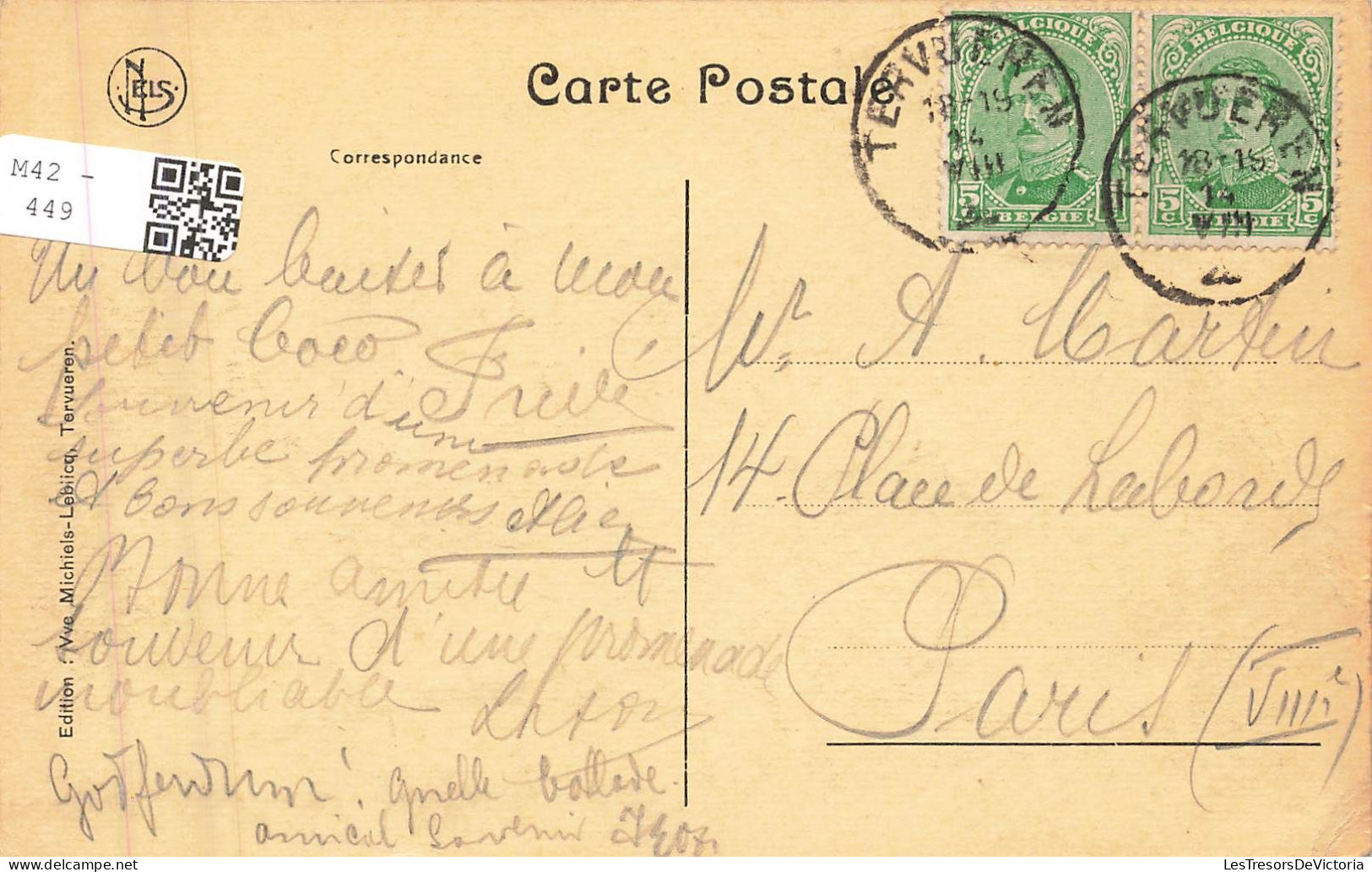 BELGIQUE - Tervueren - Parc De Tervueren - Musée Du Congo - Inauguré Par SM Le Roi Albert - Carte Postale Ancienne - Tervuren