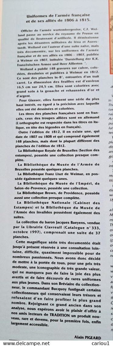 C1 NAPOLEON Le MANUSCRIT DE WEILAND UNIFORMES France Allies Tradition Magazine - Français