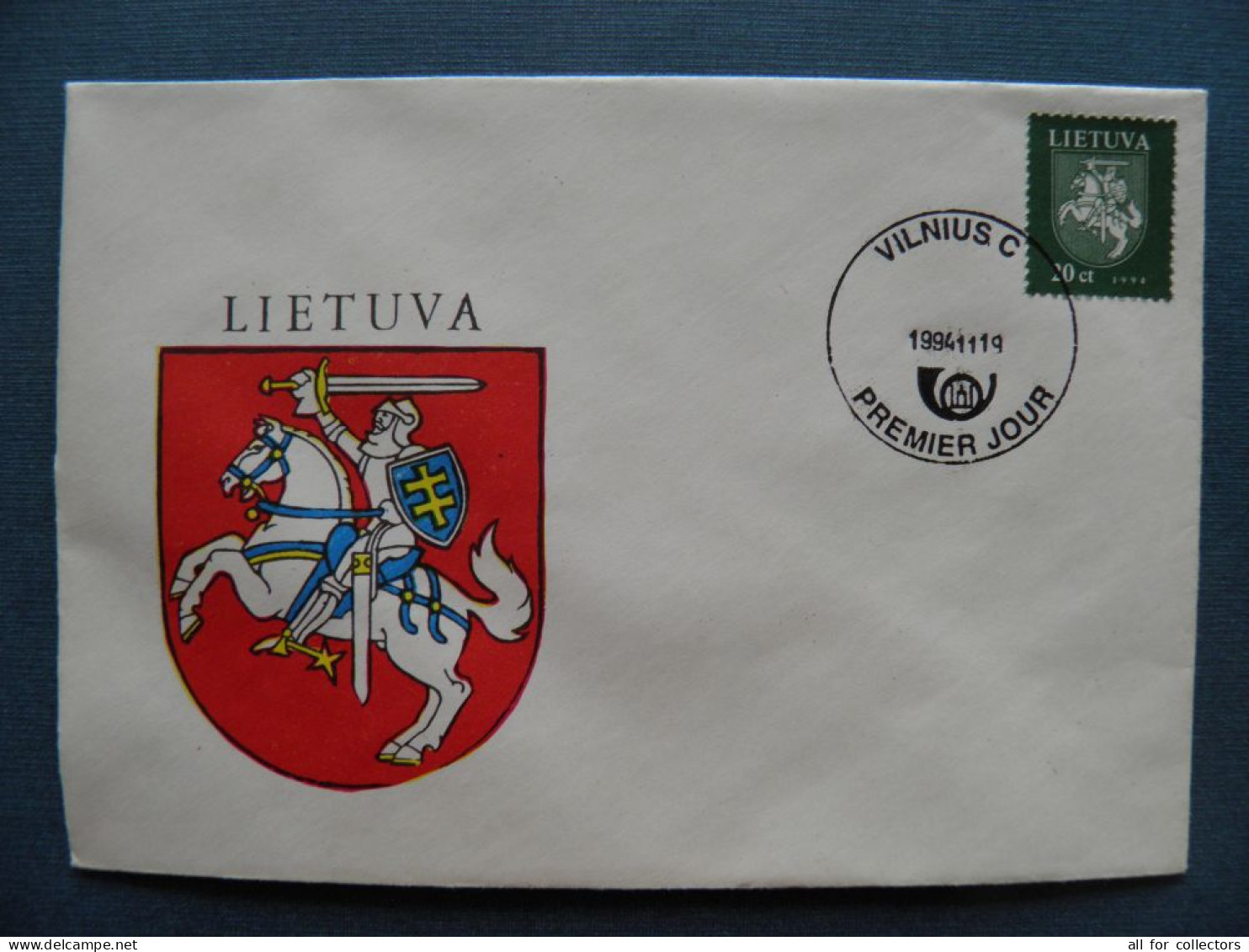 FDC Cover LITHUANIA 1994 Vilnius Coat Of Arms 20 - Lituanie