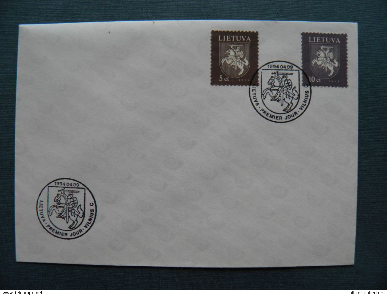 FDC Cover LITHUANIA 1994 Vilnius Coat Of Arms 5 10 - Lituanie