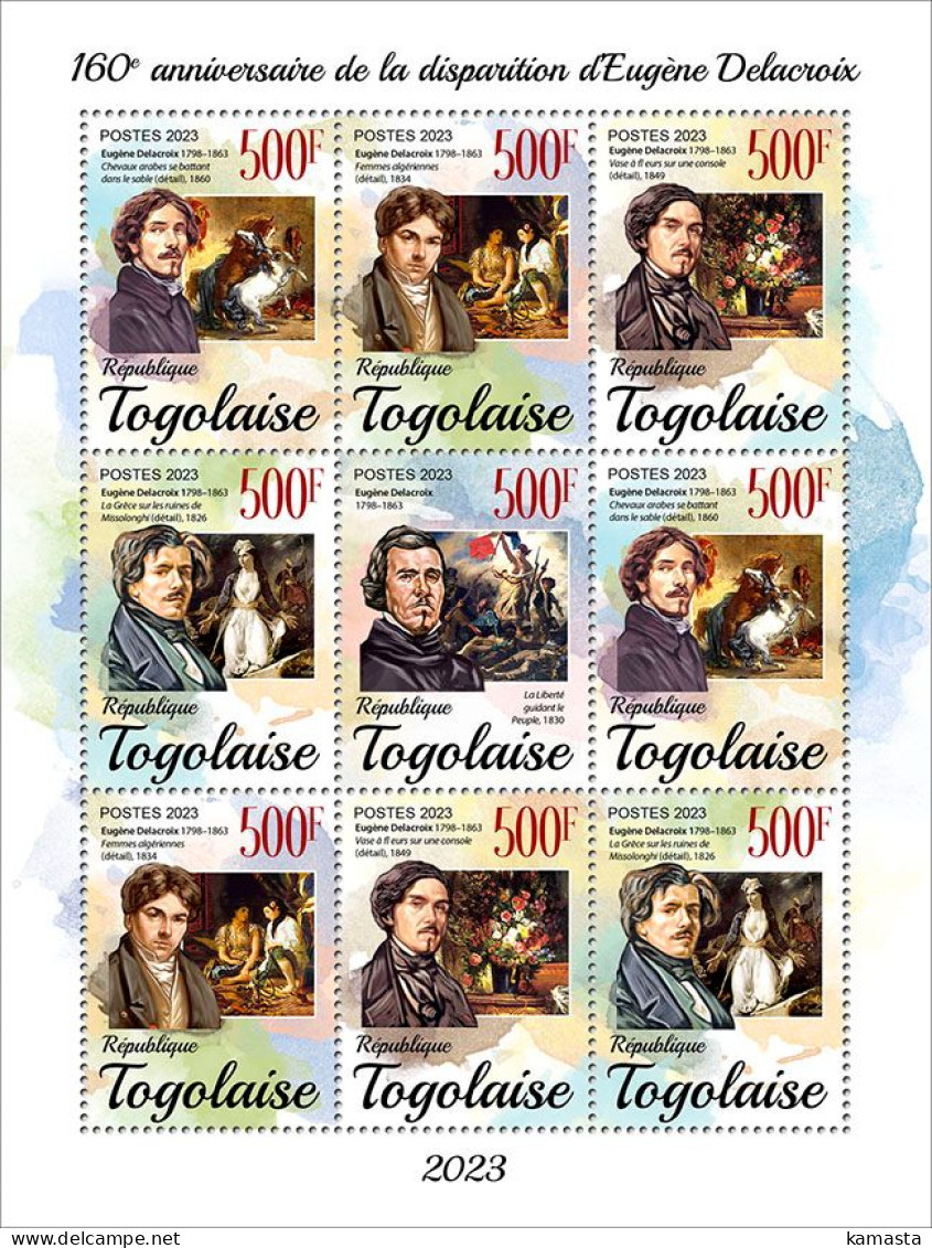 Togo 2023 160th Memmorial Anniversary Of Eugène Delacroix. (249f43) OFFICIAL ISSUE - Impressionismo