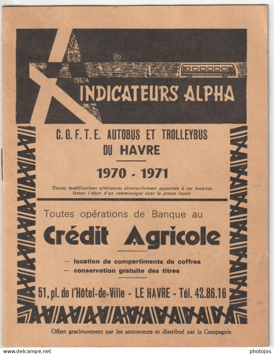 Fascicule 8 Pages + Couv Indicateur Autobus Trolleybus Du Havre (76) 1970 Par Lignes, Plan, Tarification  Pub Motobécane - Europe