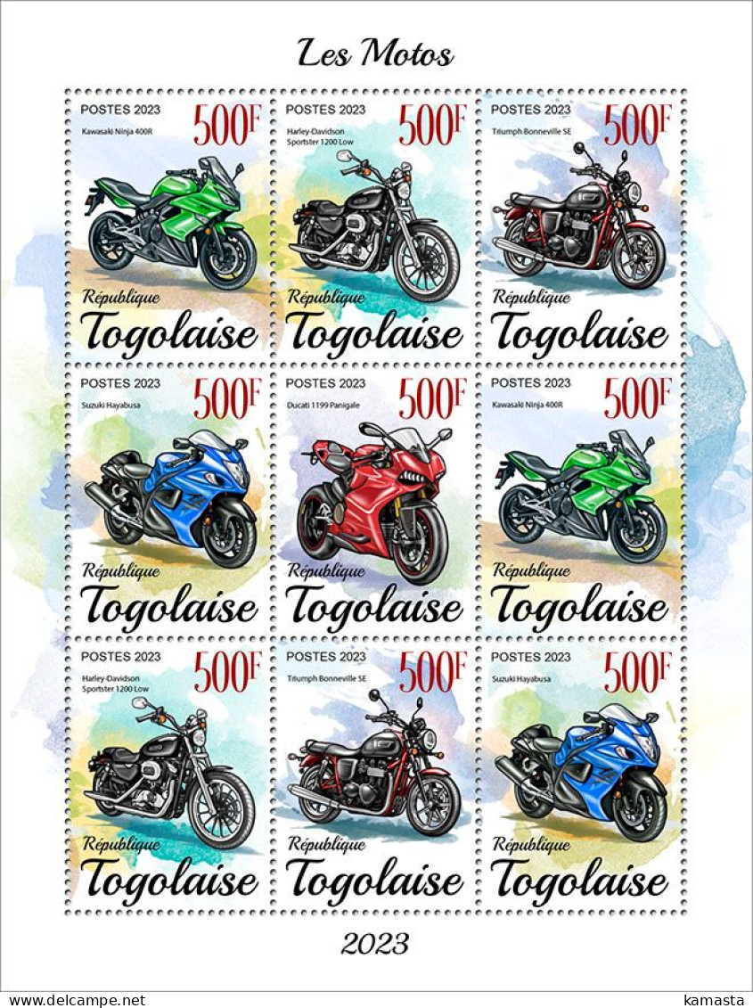 Togo 2023 Motorcycles. (249f46) OFFICIAL ISSUE - Motorbikes