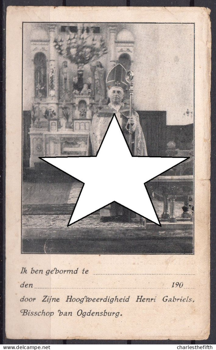 Holy Confirmation Paper * BISHOP OF OGDENSBURG ( NEW YORK ) HENRI GABRIELS ( Wannegem Lede 1838 - 1921 Ogdensburg ) - Historical Documents