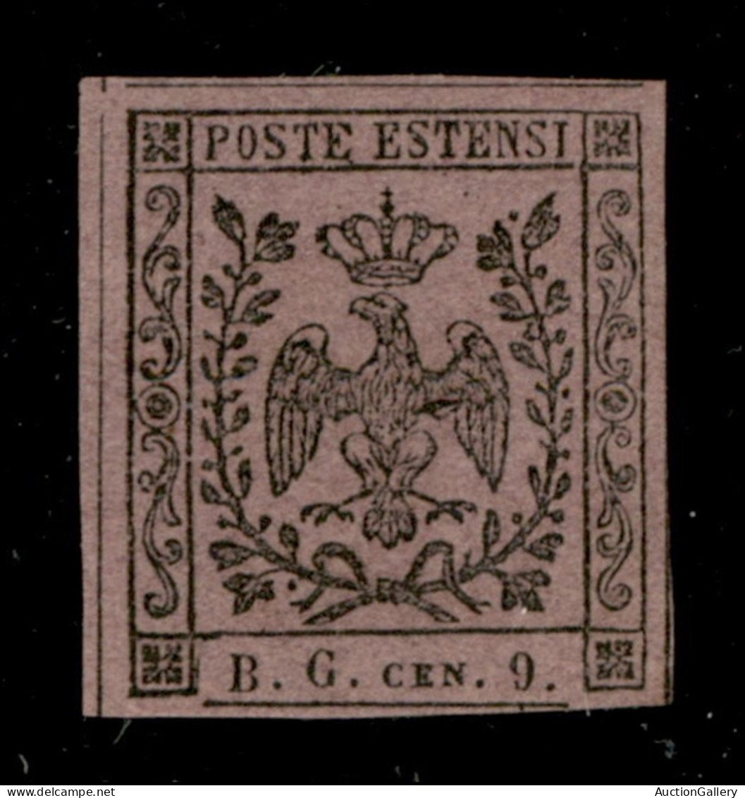 Antichi Stati Italiani - Modena - 1853 - 9 Cent Viola Lilla (2a - Segnatasse Giornali) - Invisibile Piccola Traccia Di L - Otros & Sin Clasificación