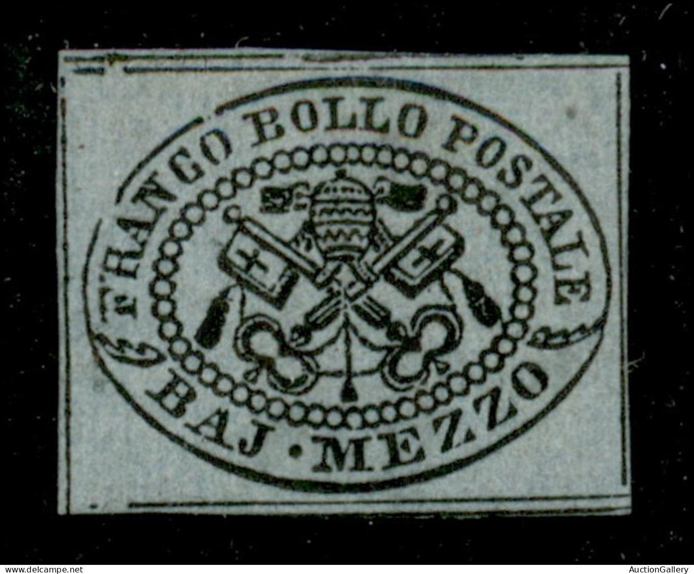 Antichi Stati Italiani - Stato Pontificio - 1852 - Mezzo Bai (1a - Oleoso) - Gomma Originale - Oliva + Sorani - Other & Unclassified