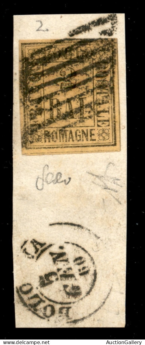 Antichi Stati Italiani - Romagne - Piccolo Frammento Con 2 Bai (3) Annullato Con Muto A Griglia - Bologna 5.1.60 - Diena - Other & Unclassified