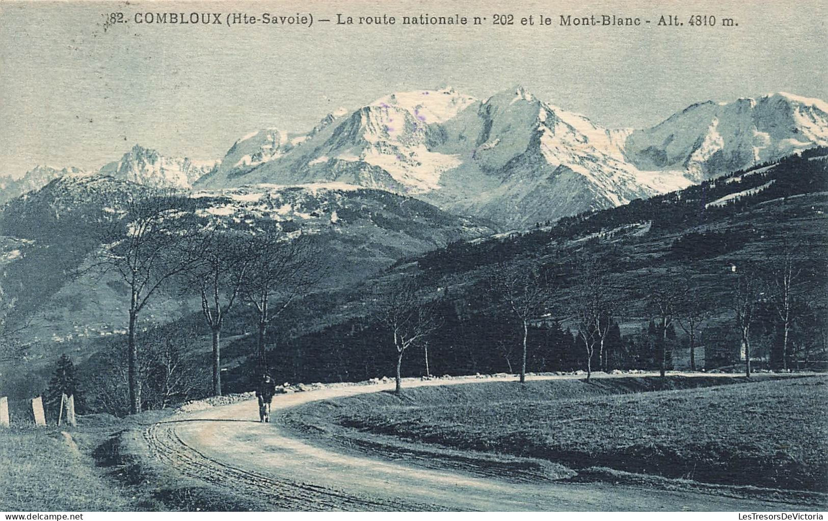 FRANCE - Combloux - La Route Nationale Et Le Mont Blanc - Carte Postale Ancienne - Combloux