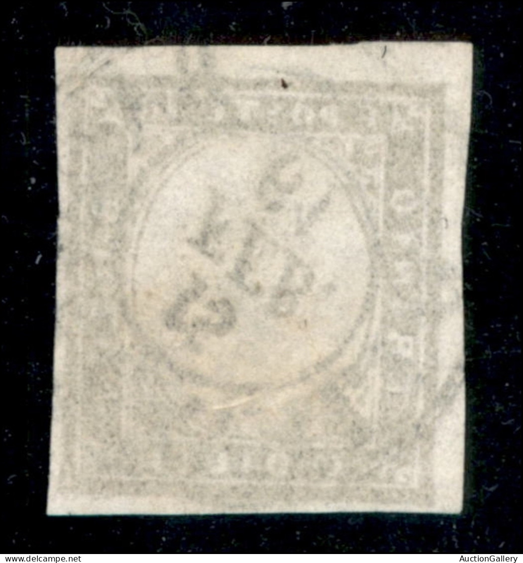 Antichi Stati Italiani - Sardegna - 1861 - 10 Cent Oliva Grigio Verdastro (14Caa) Usato A Bagnacavallo 15.2.61 - Cert. A - Other & Unclassified