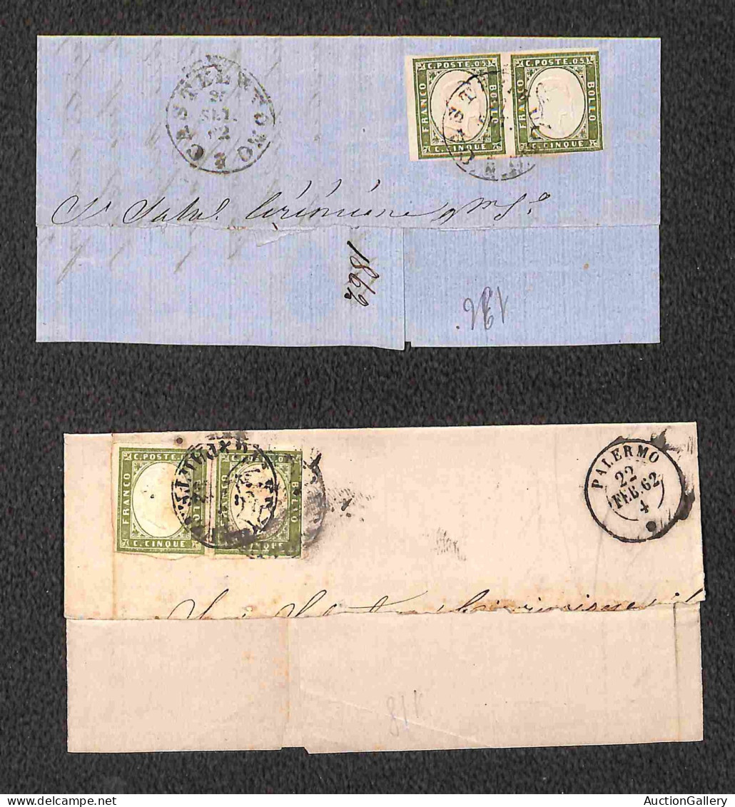 Regno - Vittorio Emanuele II - 1861/1863 - Quattro Testatine Di Lettere Col 5 Cent (Sardegna) In Coppia Orizzontale E St - Autres & Non Classés