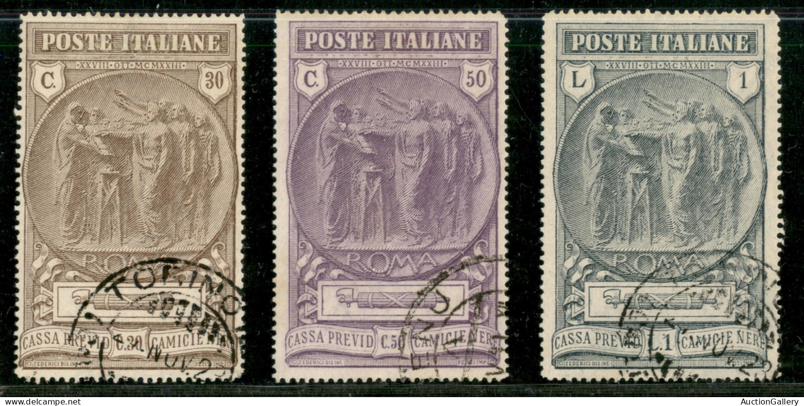 Regno - Vittorio Emanuele III - 1923 - Camicie Nere (147/149) - Serie Completa Usata - Biondi - Autres & Non Classés