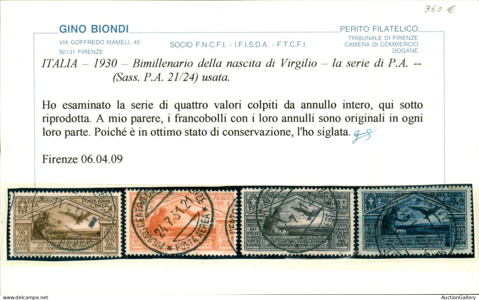 Regno - Vittorio Emanuele III - 1930 - Virgilio (21/24) - Serie Completa Usata - Cert. Biondi - Autres & Non Classés