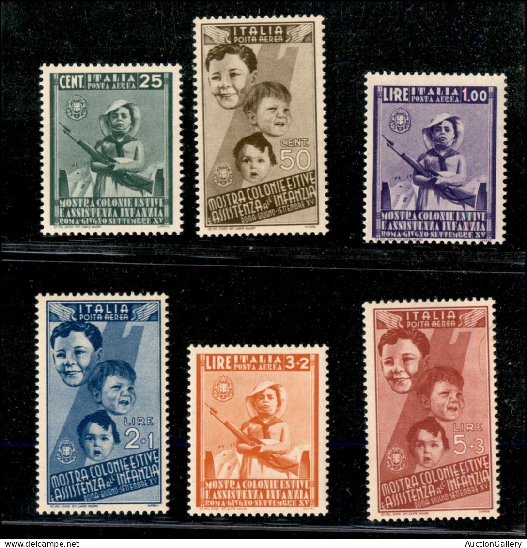 Regno - Vittorio Emanuele III - 1937 - Colonie Estive (406/415 + 100/105 Aerea) - Emissione Completa - Gomma Integra - Autres & Non Classés