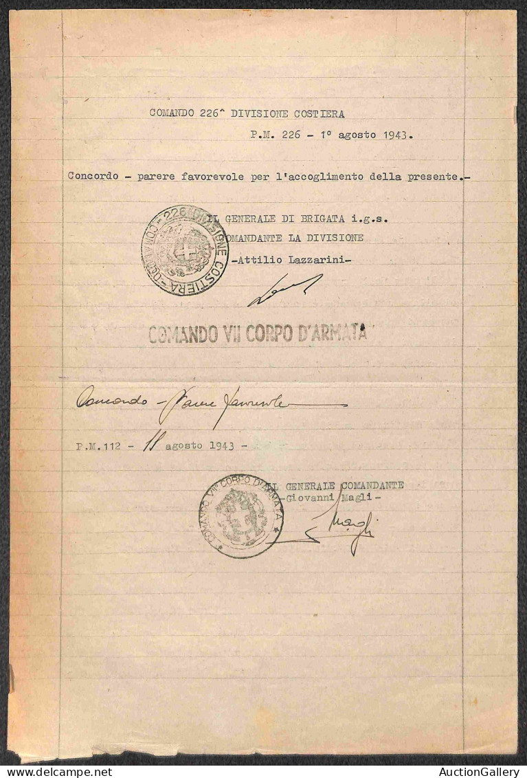 Regno - Posta Militare - III° Gruppo Di Posizione Costiera - Sedici Pezzi Del 50 Cent Imperiale (251) Su Documento Di Ri - Autres & Non Classés