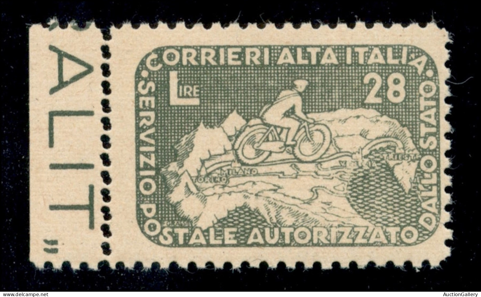 Regno - COR.AL.IT. - 1945 - 28 Lire Ciclista (9c) Con Doppia Dentellatura A Sinistra - Gomma Integra (500) - Sonstige & Ohne Zuordnung