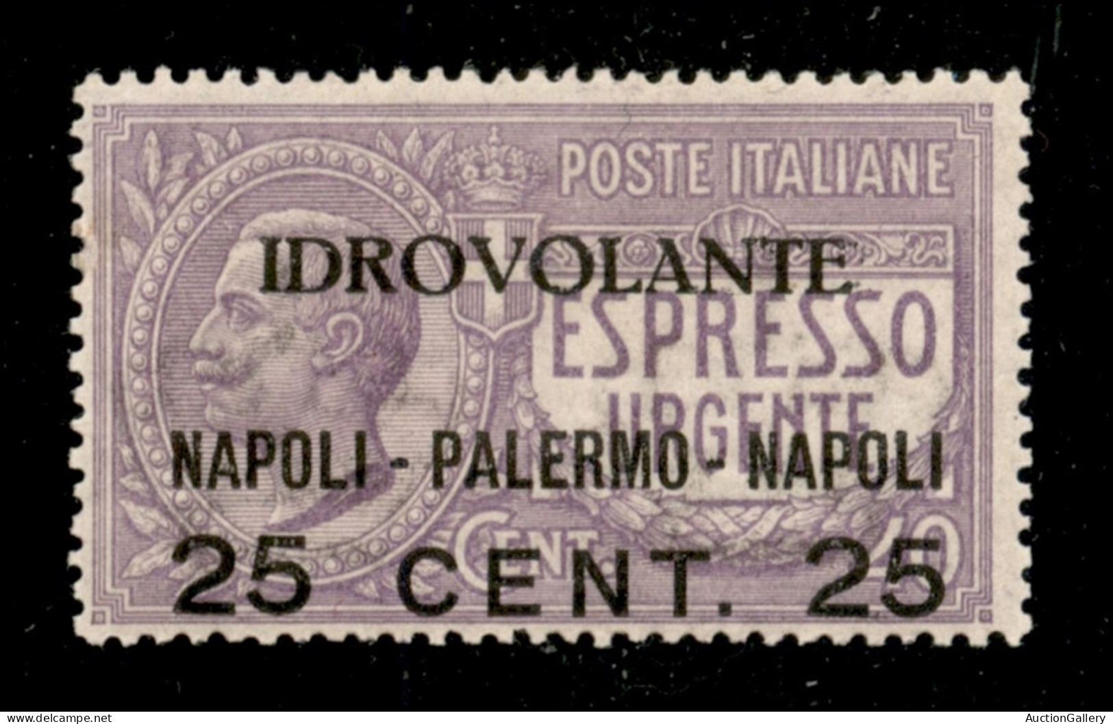 Regno - Posta Aerea - 1917 - 25 Cent Napoli Palermo (2ab - Aerea) Con Soprastampa In Basso - Gomma Originale - Otros & Sin Clasificación