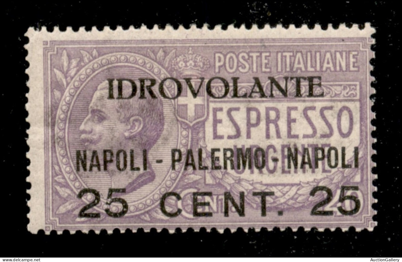 Regno - Posta Aerea - 1917 - 25 Cent Napoli Palermo (2ac) Con Soprastampa A Destra - Gomma Originale - Other & Unclassified