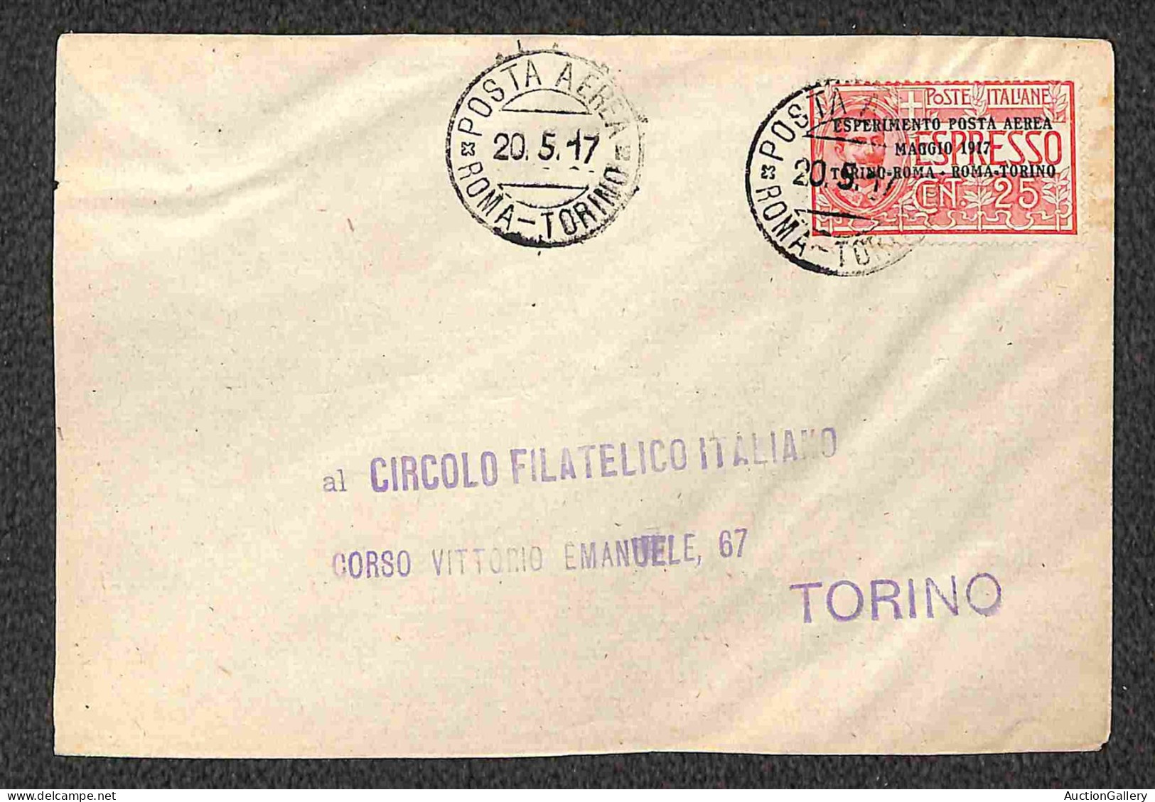 Regno - Posta Aerea - 1917 - Roma Torino + Napoli Palermo - 2 Cartoline + 4 Buste - Da Esaminare - Sonstige & Ohne Zuordnung