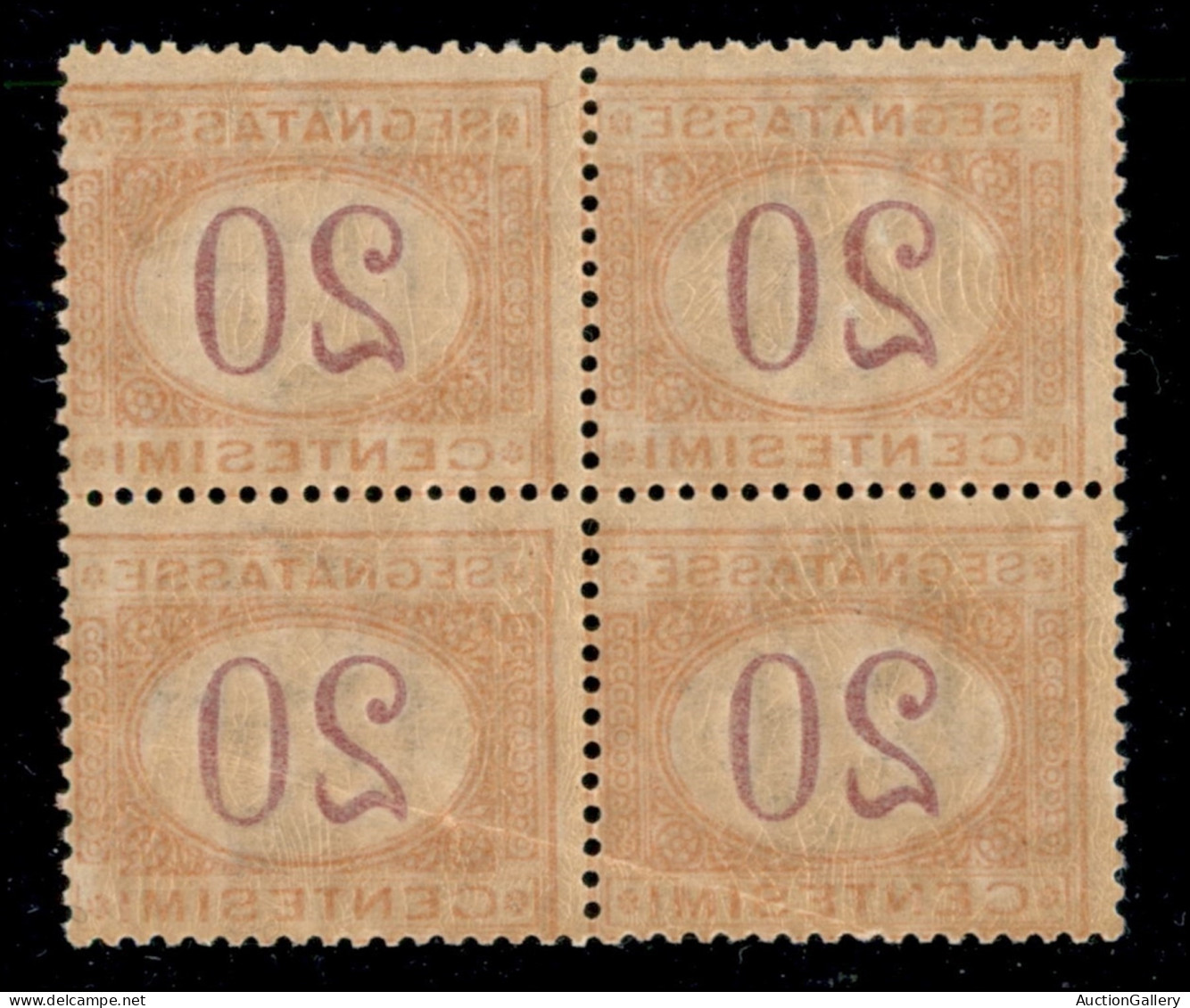 Regno - Servizi - 1894 - 20 Cent (22p) In Quartina Con Decalco Completo - Gomma Integra - Otros & Sin Clasificación