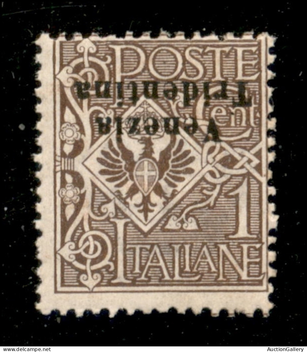 Occupazioni I Guerra Mondiale - Trentino-Alto Adige - 1918 - 1 Cent (19aa) Con Soprastampa Capovolta - Gomma Originale - Andere & Zonder Classificatie