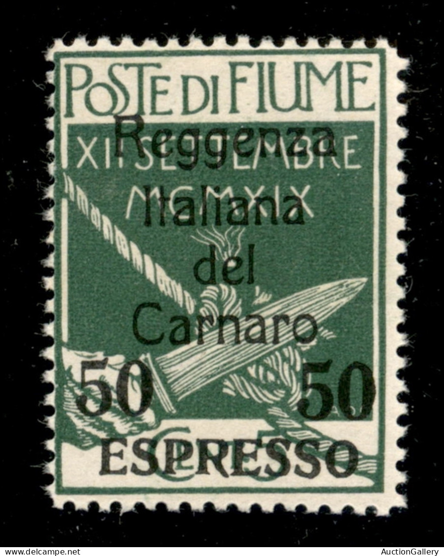 Occupazioni I Guerra Mondiale - Fiume - 1920 - 50 Cent Su 5 (4) - Gomma Integra (1.100) - Other & Unclassified