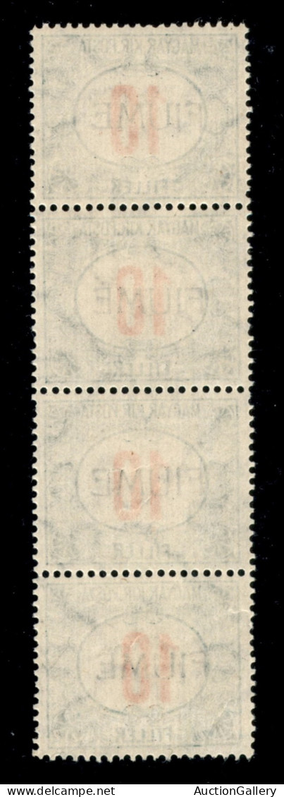 Occupazioni I Guerra Mondiale - Fiume - 1918 - 10 Filler (8) - Striscia Di 4 - Gomma Integra (1200) - Andere & Zonder Classificatie