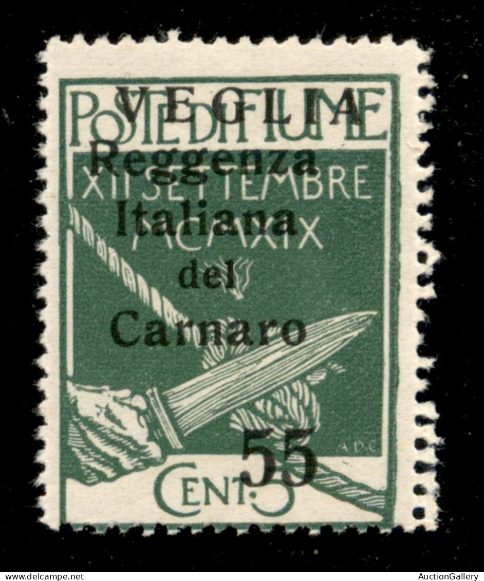 Occupazioni I Guerra Mondiale - Veglia - 1920 - 55 Cent Su 5 Cent (10l) Con Doppia Dentellatura Verticale - Gomma Integr - Otros & Sin Clasificación