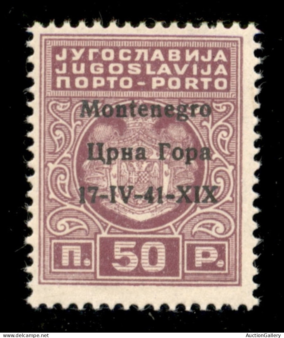 Occupazioni II Guerra Mondiale - Montenegro - 1941 - 50 Para (1a - Violetto Lilla) - Gomma Integra - Oliva - Other & Unclassified