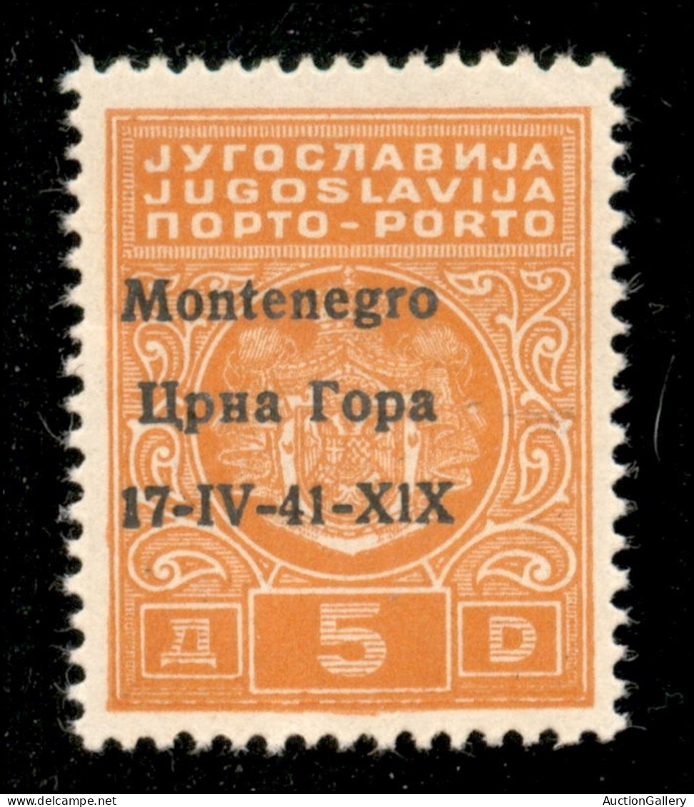 Occupazioni II Guerra Mondiale - Montenegro - 1941 - 5 Din (4 Varietà Aa) Con Soprastampa A Sinistra + Errore X1X (varie - Autres & Non Classés