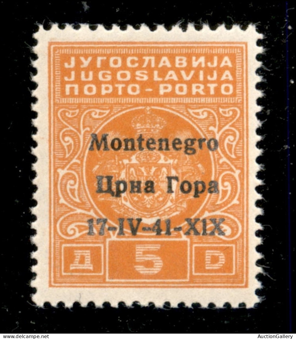Occupazioni II Guerra Mondiale - Montenegro - 1941 - 5 Din (4ga) - Errore X1x - Gomma Integra - Cert. AG (900) - Andere & Zonder Classificatie