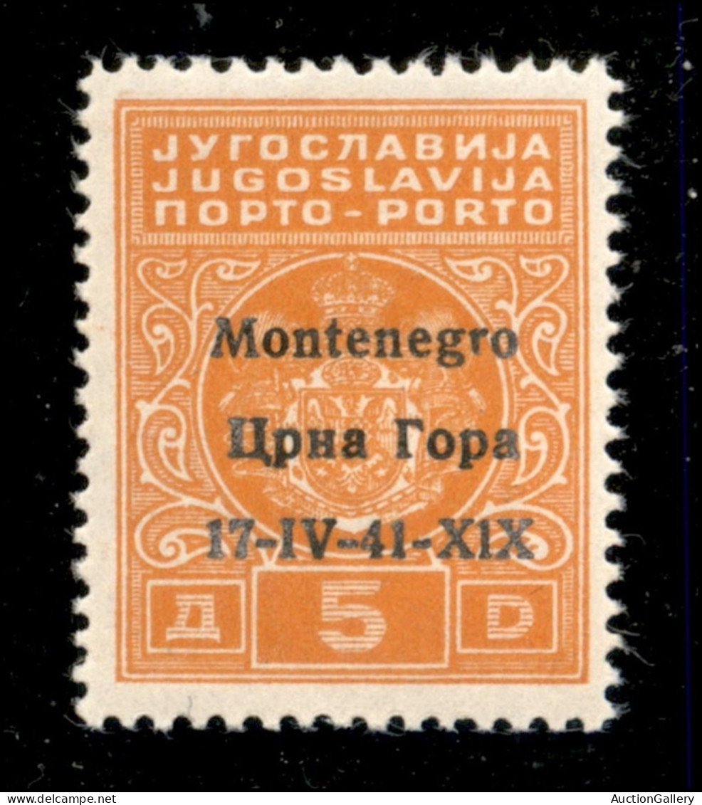 Occupazioni II Guerra Mondiale - Montenegro - 1941 - 5 Din (4ga) - Errore X1x - Gomma Integra - Cert. AG (900) - Otros & Sin Clasificación