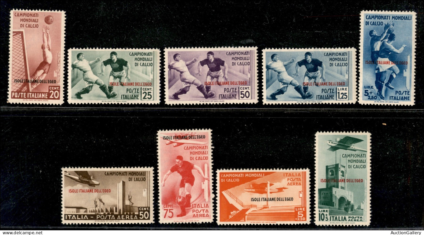 Colonie - Egeo - Emissioni Generali - 1934 - Calcio (75/79 + A34/A37) - Emissione Completa - Gomma Originale - Other & Unclassified