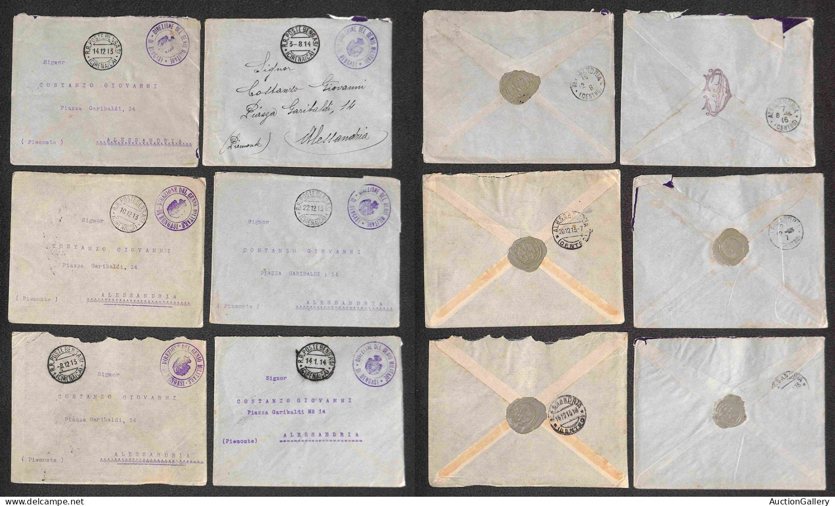 Colonie - Libia - 1912/1915 - Costanzo/Giordana - Insieme Di Buste E Cartoline Della Corrispondenza (anche In Franchigia - Other & Unclassified