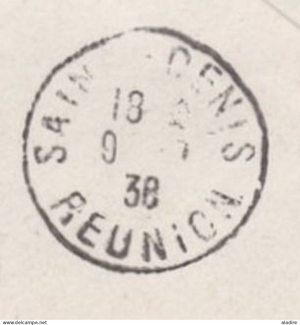 1938 - Entier Postal Enveloppe 65 Centimes Zébus De Tananarive Vers Saint Denis De La Réunion, France - Voyage D'étude - Covers & Documents