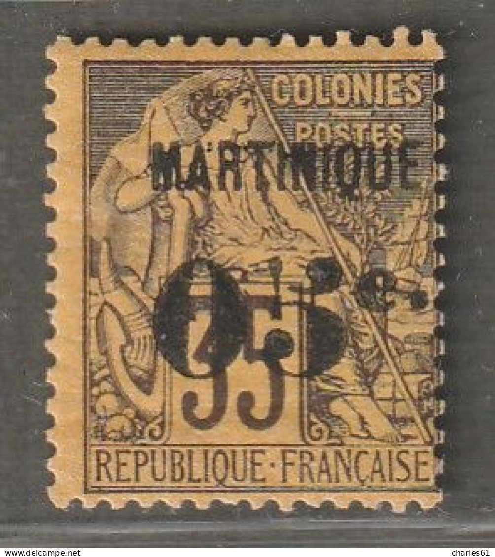 MARTINIQUE - N°13 * (1888-91) 05 Sur 35c Violet-noir Sur Jaune - Neufs