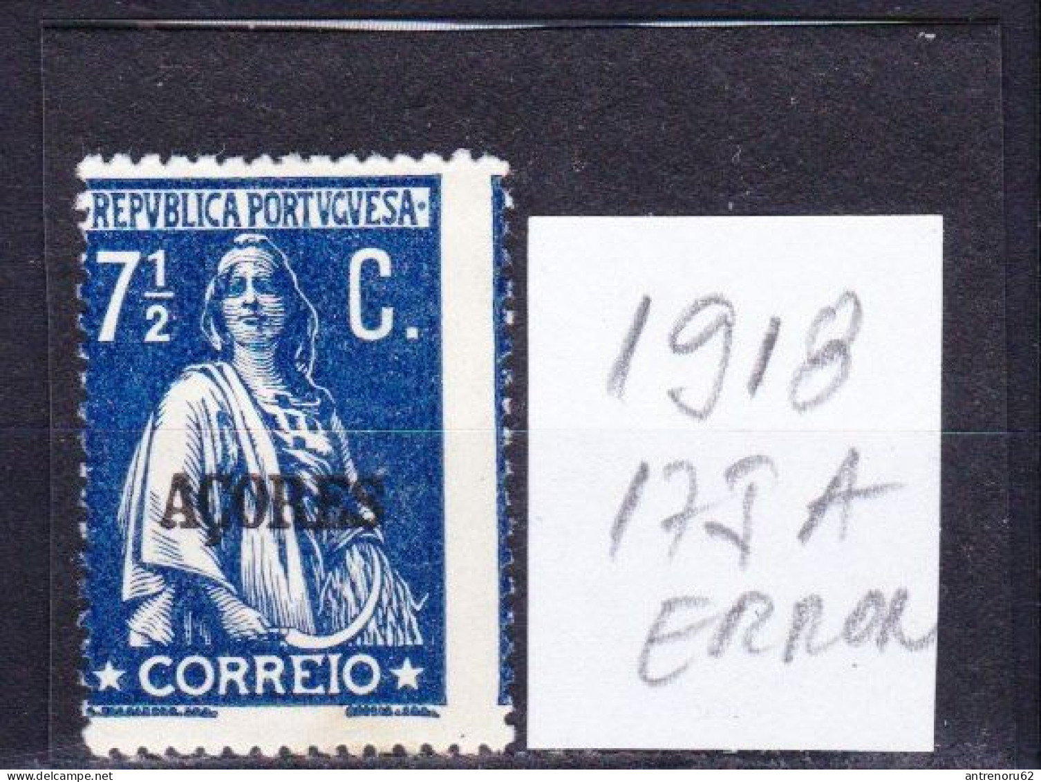 STAMPS-PORTUGAL-ERROR-UNUSED-MH*-SEE-SCAN - Unused Stamps