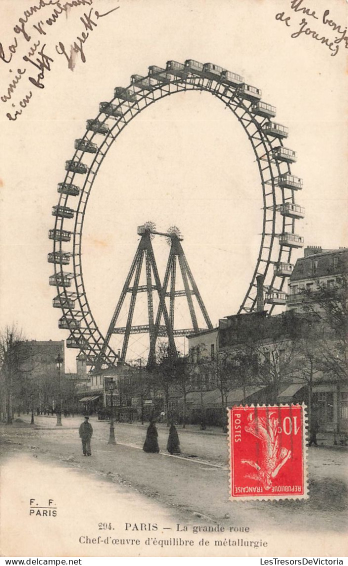 FRANCE - Paris - Vue Sur La Grande Roue - Chef D'œuvre D'équilibre De Métallurgie - Carte Postale Ancienne - Parken, Tuinen