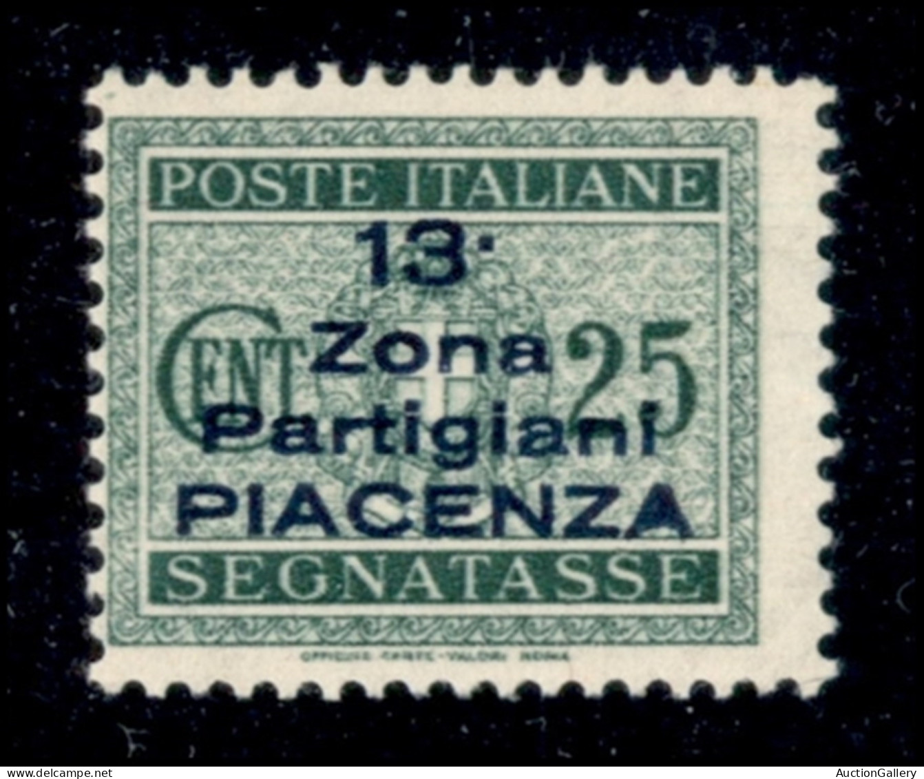 C.L.N. - Piacenza - 1945 - 25 Cent (Errani 22A) Con Soprastampa Azzurra - Gomma Integra - Cert. AG - Other & Unclassified