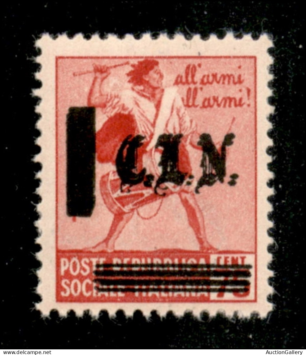 C.L.N. - Torino - 1945 - 75 Cent (Errani 10 Varietà A) Con Doppia Soprastampa - Gomma Integra - Non Catalogato - Raybaud - Sonstige & Ohne Zuordnung