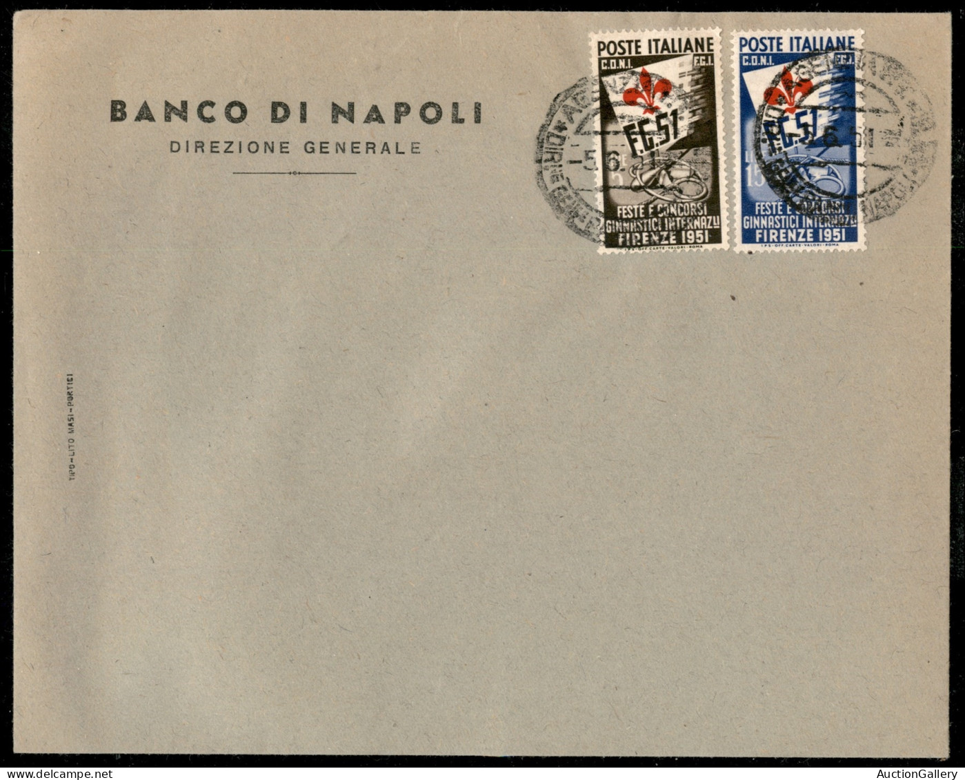 Repubblica - Posta Ordinaria - Ginnici - 5 Lire (661) + 15 (663) Usati Su Busta Da Banco Di Napoli/Agenzia P.T. Predispo - Other & Unclassified