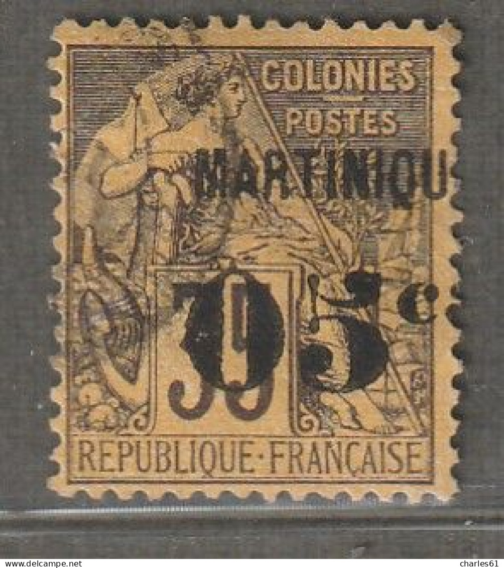 MARTINIQUE - N°13 Obl (1888-91) 05 Sur 35c Violet-noir Sur Jaune - Used Stamps