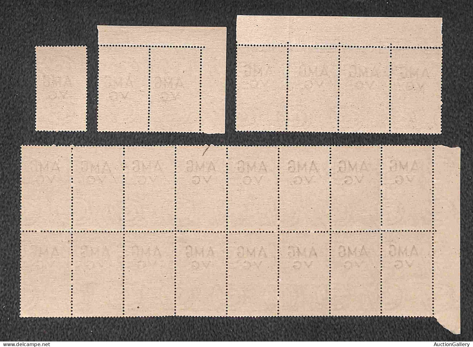 Trieste  - Trieste AMG VG - 1946 - 25 Lire (19) + 50 Lire (20) - Lotto Di 25 Pezzi Per Tipo Singoli E In Blocchi - Gomma - Otros & Sin Clasificación