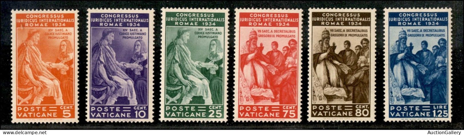 Vaticano - Posta Ordinaria - 1935 - Congresso Giuridico (41/46) - Serie Completa - Gomma Integra - Cert. Chiavarello - Andere & Zonder Classificatie