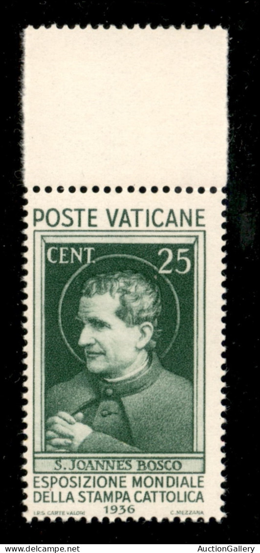 Vaticano - Posta Ordinaria - 1936 - 25 Cent Stampa Cattolica (49) Bordo Foglio - Gomma Integra - Andere & Zonder Classificatie