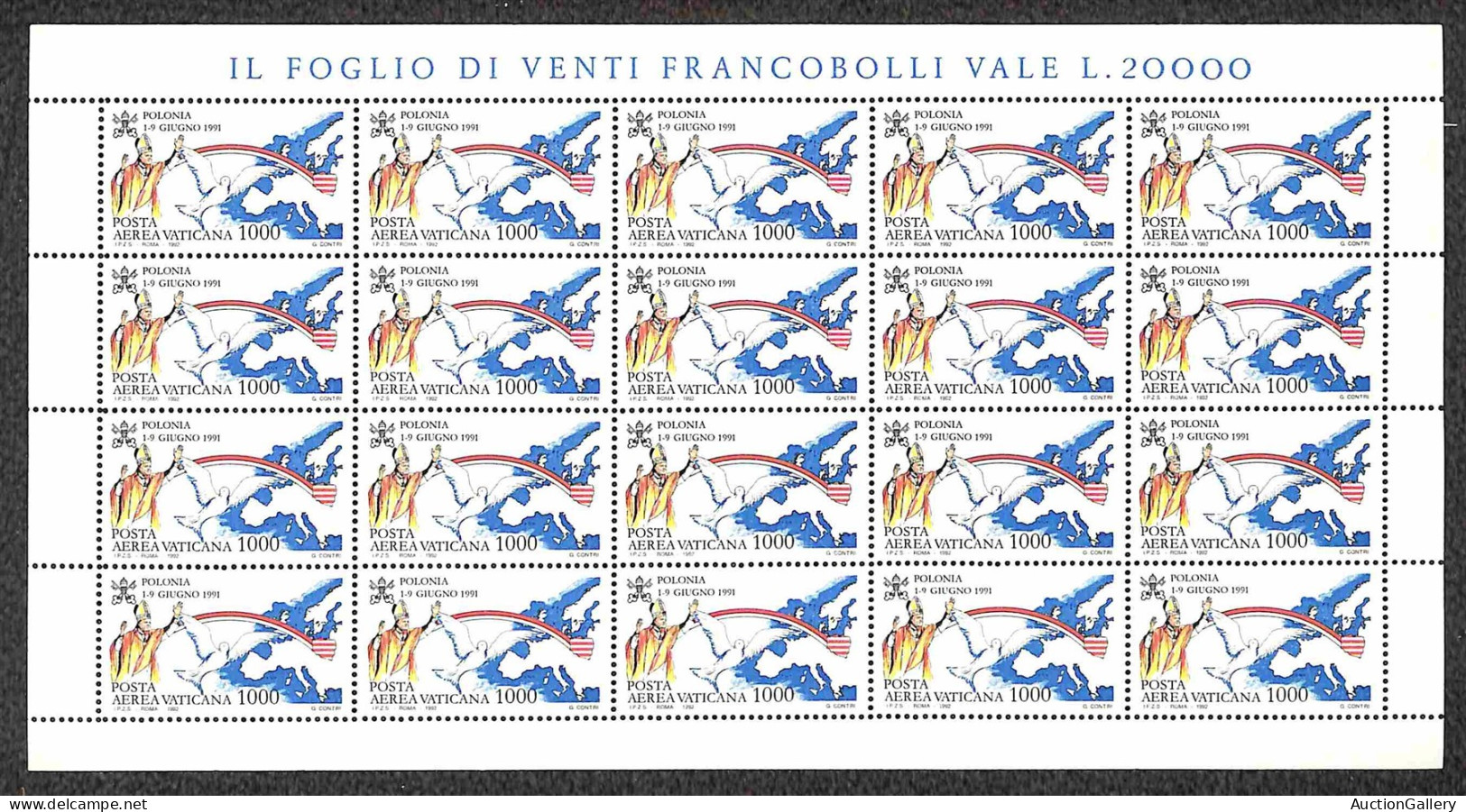 Vaticano - Posta Ordinaria - 1992 - Viaggi Nel Mondo (92/95) - Serie Completa In Fogli (di 20) - Gomma Integra - Other & Unclassified