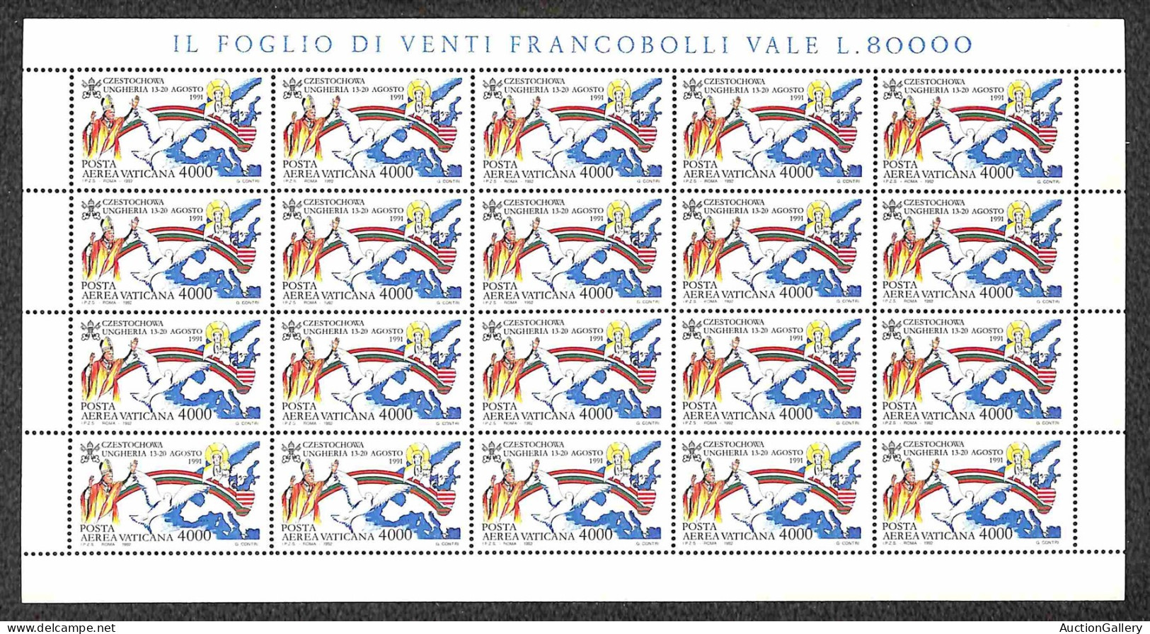 Vaticano - Posta Ordinaria - 1992 - Viaggi Nel Mondo (92/95) - Serie Completa In Fogli (di 20) - Gomma Integra - Sonstige & Ohne Zuordnung