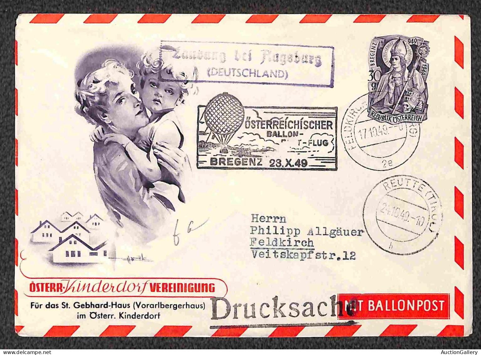 Aerogrammi  - Austria - 1949 (23 Ottobre) - Bregenz Ballonpost - Sette Aerogrammi - Otros & Sin Clasificación