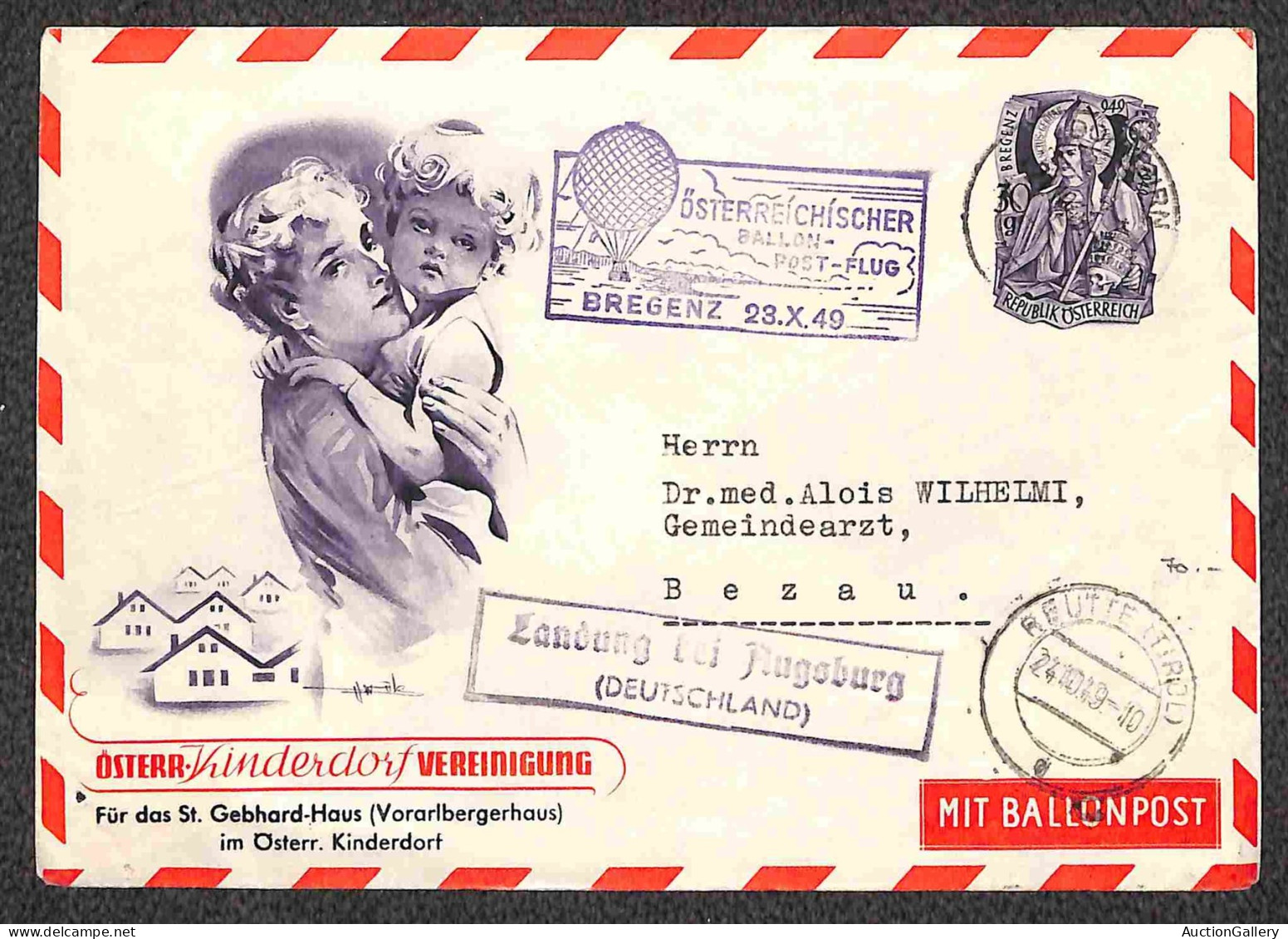 Aerogrammi  - Austria - 1949 (23 Ottobre) - Bregenz Ballonpost - Sette Aerogrammi - Other & Unclassified